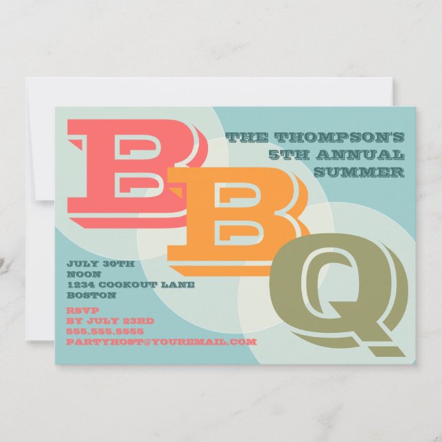 Invitación intrépida grande del Bbq (Anverso)