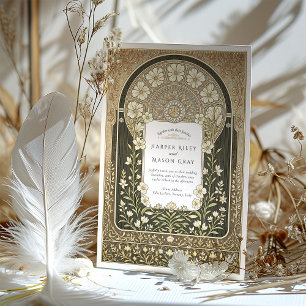 Invitación Intrincado Boda floral de Art Nouveau