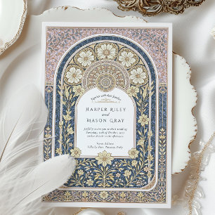 Invitación Intrincado Boda floral de Art Nouveau