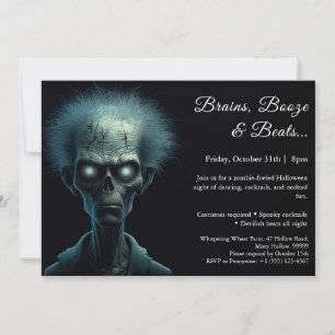 Invitación Invasión de Zombies Fiesta de Disfraces de Hallo