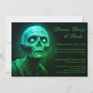 Invitación Invasión de Zombies Fiesta de Disfraces de Hallo