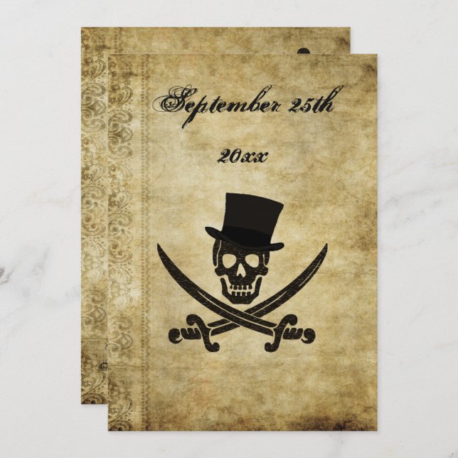 Invitación Invasión pirata Boda (Anverso / Reverso)
