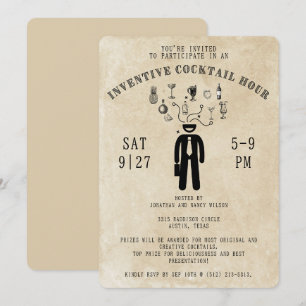Invitación inventiva a la fiesta de cócteles