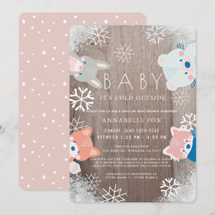 Invitación Invernadero Animales Woodland Baby Shower