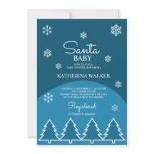 Invernal Baby Shower Blue White Snowflakes Treys