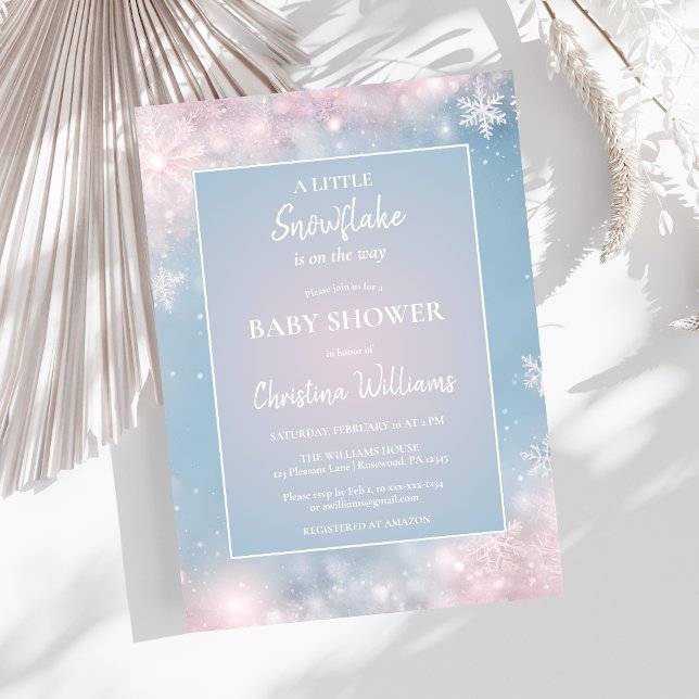 Invitación Invernal neutral de género Baby Shower Wonderland (Subido por el creador)