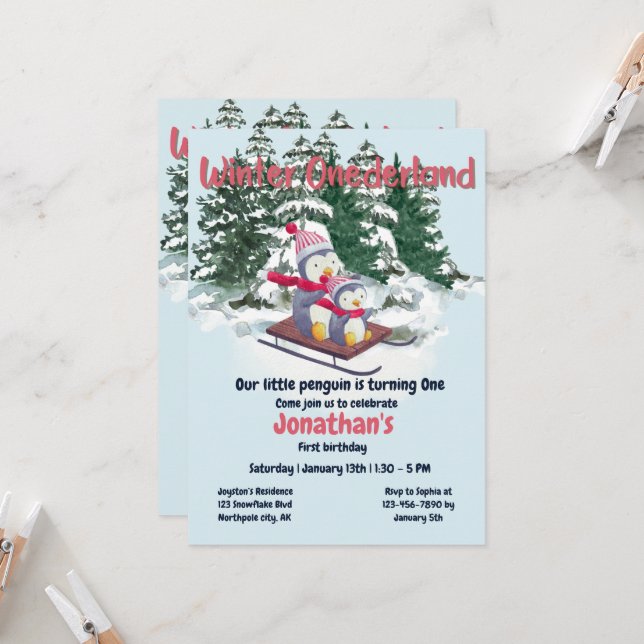 Invitación Invernal, primer cumpleaños de Australia, sobre lo (Anverso/Reverso In Situ)