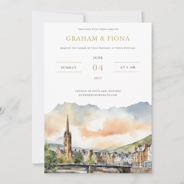 Invitación Inverness Watercolor Invitation (Anverso)