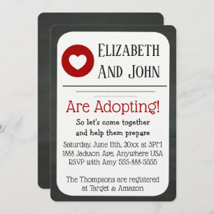 Invitación Inversión de tablero rojo y negro en la ducha de a