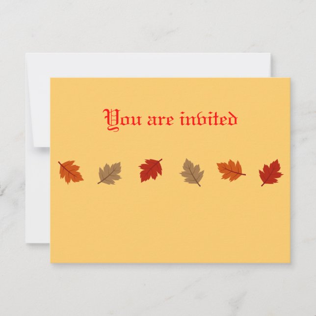 Invitación Inversiones de hojas de otoño (Anverso)