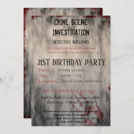 Invitación Investigación de la escena del crimen Fiesta de cu