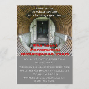 Invitación Investigación de la vista del fantasma