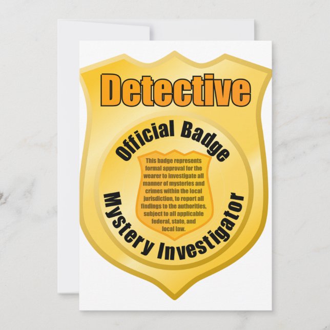 Invitación Investigador de misterio de la insignia oficial de (Anverso)