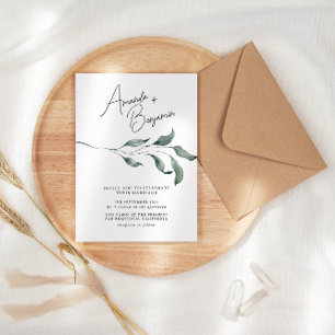 Invitación Invierno acuarela deja fiesta de casamiento de flo