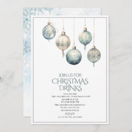 Invitación Invierno acuarela tradicional Feliz Navidad Invi