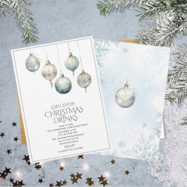 Invitación Invierno acuarela tradicional Feliz Navidad Invi