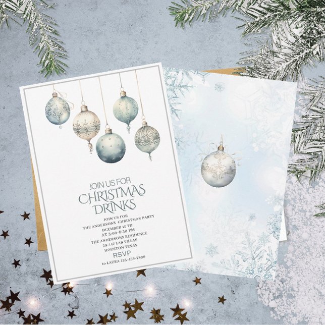 Invitación Invierno acuarela tradicional Feliz Navidad Invi (Subido por el creador)