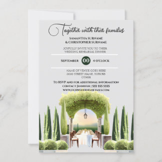 Invitación Invierno al aire libre comedor cena italiana gris