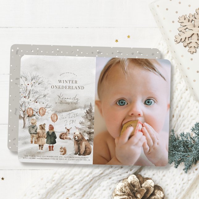 Invitación Invierno Animales de Onederland Niños foto de prim (Subido por el creador)