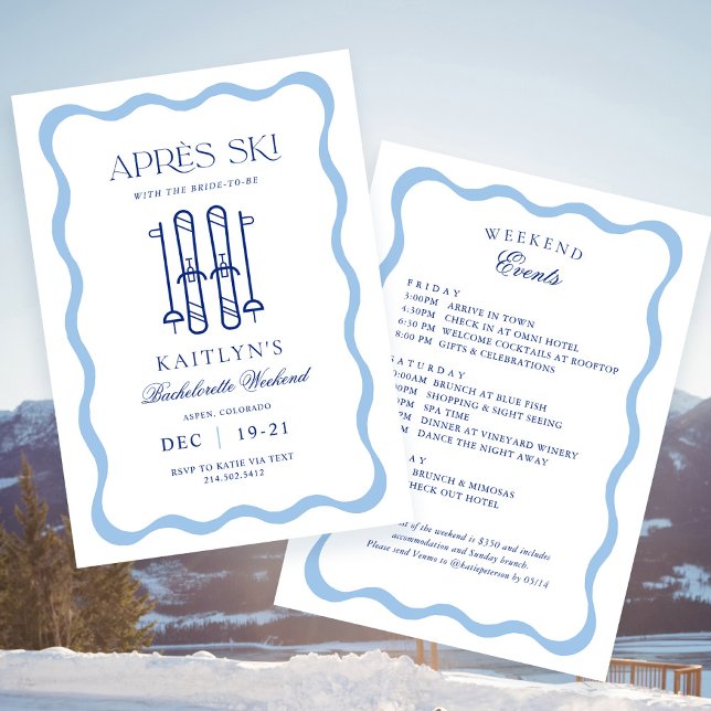 Invitación Invierno Apres Ski Bachelorette Party (Subido por el creador)
