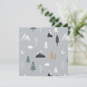 Invitación Invierno azul grisáceo acogedor en pueblo nórdico