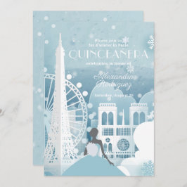 Invitación Invierno azul helado en París