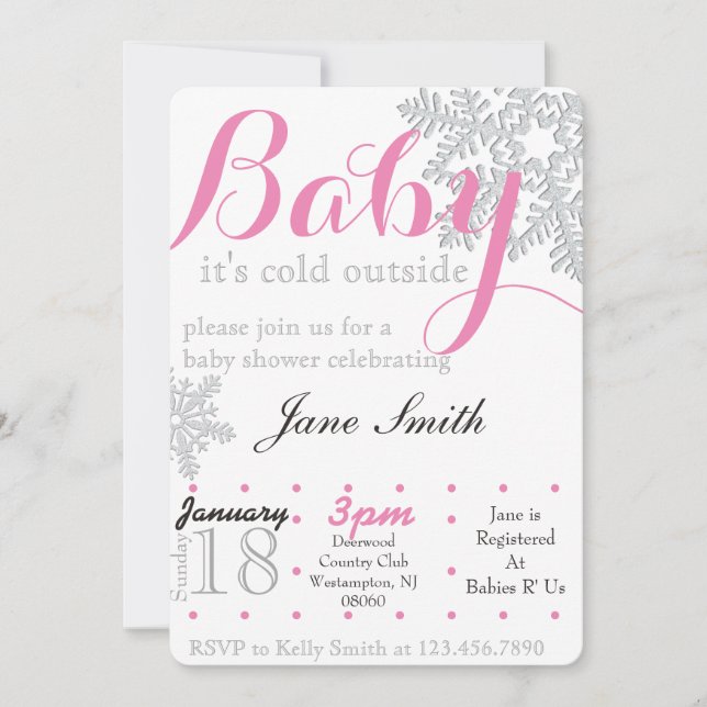 Invitación Invierno Baby Shower (Anverso)