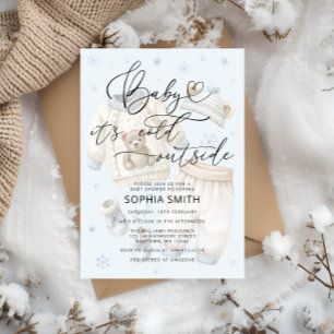 Invitación Invierno Baby Shower Frío afuera