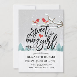 Invitación Invierno Baby Shower Sweet Baby Moda Escena de Nie