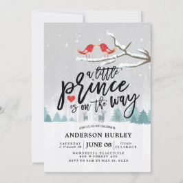 Invitación Invierno Baby Shower un principito está en camino