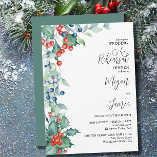 Invitación Invierno Berries y la cena de Boda Holly