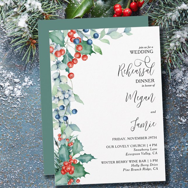 Invitación Invierno Berries y la cena de Boda Holly (Subido por el creador)
