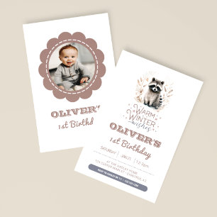 Invitación Invierno cálido desea a los niños foto de cumpleañ