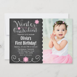 Invitación Invierno caprichoso Onederland Foto Primer cumplea