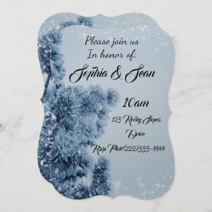 Invitación Invierno, Copo De Nieve Personaliza Destino