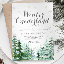 Invitación Invierno Copos de Nieve Nacimiento de Onederland