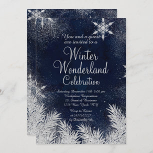 Invitación Invierno corporativo wonderland2 del copo de nieve
