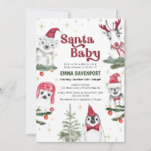 Invierno de animales de Santa Baby Shower