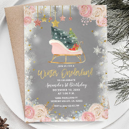 Invitación Invierno de copo de nieve blanco Onederland Cumple
