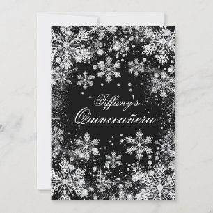 Invitación Invierno de copo de nieve Plata Wonderland Quincea