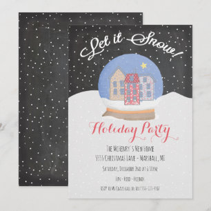 Invitación Invierno de Globe de nieve Que nieve fiesta de fer