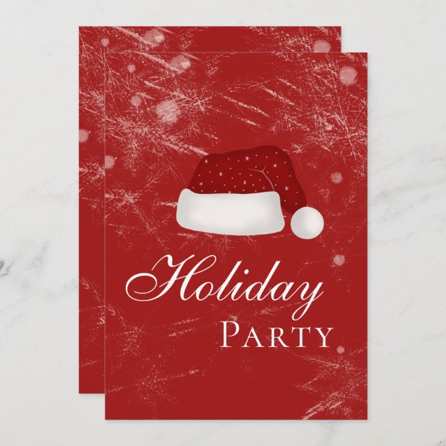 Invitación Invierno de Gorras Navidades de vacaciones de Sant (Anverso / Reverso)