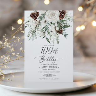 Invitación Invierno de invierno de 100 años de celebración
