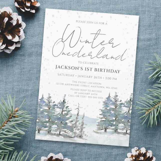 Invitación Invierno de la Selva de Nieve Niño de Onederland P (Subido por el creador)