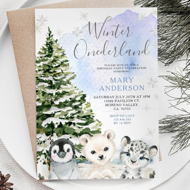 Invitación Invierno de los Animales Árticos Nacidos en Tierra (Subido por el creador)