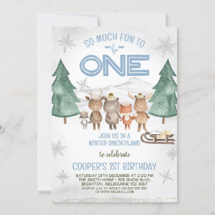 Invitación Invierno de los animales de Woodland Cumpleaños de