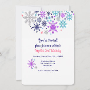 Invitación Invierno de los copos de nieve