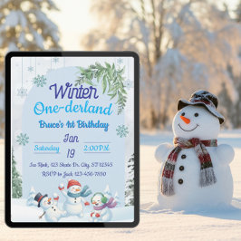 Invitación Invierno de los hombres de nieve One-derland Prime