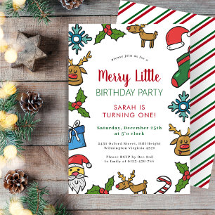 Invitación Invierno de los Navidades de cumpleaños Merry