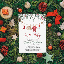 Invitación Invierno de los Navidades de Santa Baby Shower